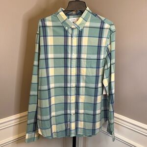 Old Navy plaid button-down shirt slim fit size extra large
